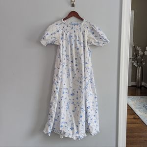 Hill House Nap Dress White Blue Floral Small Flawed